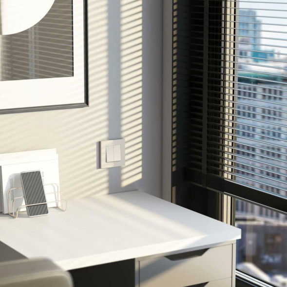 Выключатель двухклавишный с самовозвратом Werkel айвори матовый W1122462 4690389192357