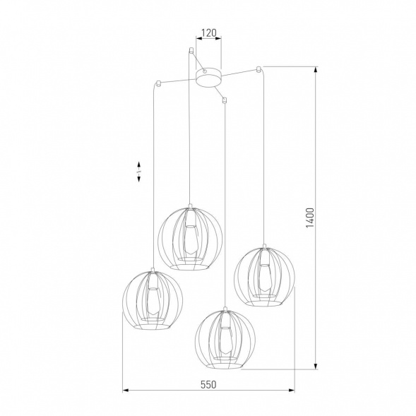 Подвесная люстра TK Lighting 6598 Jaula