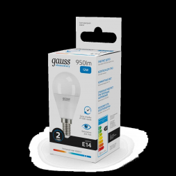 Лампа светодиодная Gauss E14 12W 6500K матовая 53132
