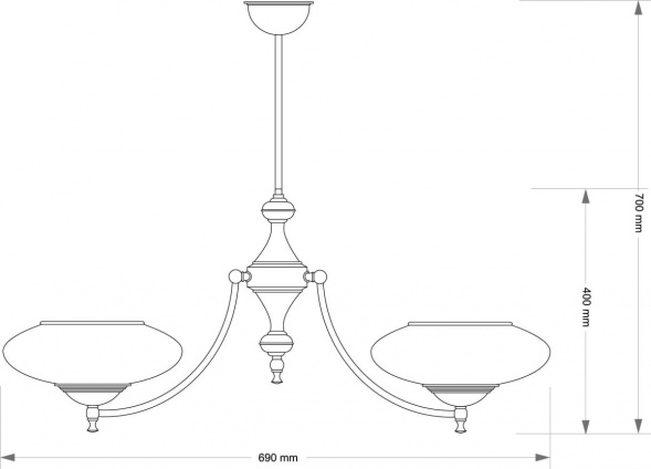 Подвесной светильник KUTEK San Marino Klosz SAN-ZW-2(P)CR