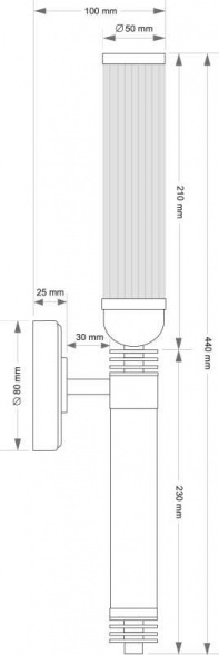 Настенный светильник KUTEK IZANO IZA-K-1(P/1)B
