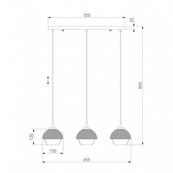 Подвесной светильник Eurosvet 50106/3 античная бронза/черный
