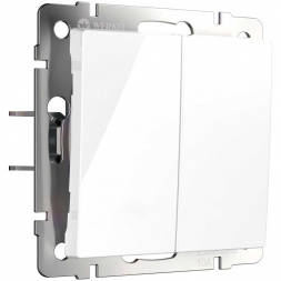 Выключатель двухклавишный с самовозвратом Werkel белый W1122401 4690389192319