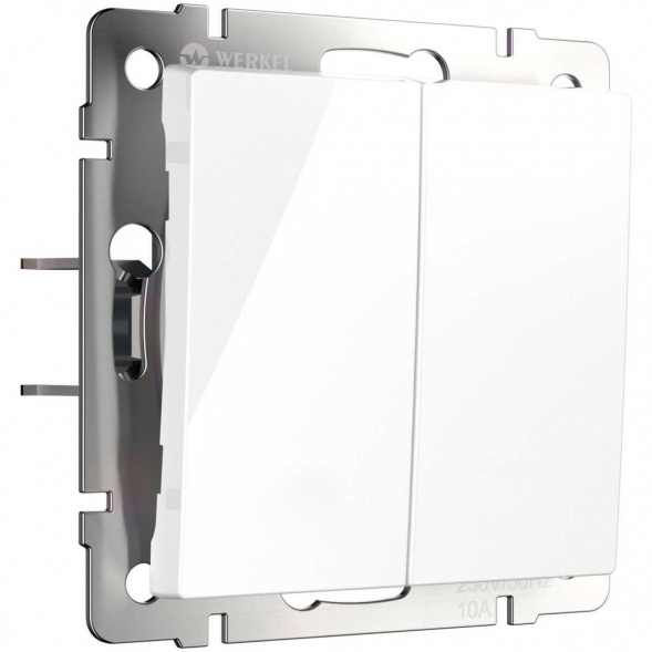 Выключатель двухклавишный с самовозвратом Werkel белый W1122401 4690389192319