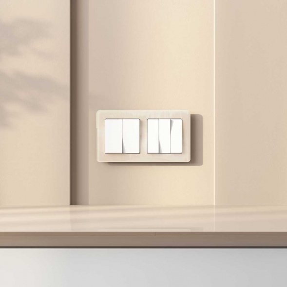 Выключатель двухклавишный с самовозвратом Werkel белый W1122401 4690389192319