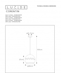 Подвесной светильник Lucide Corentin 30484/28/30