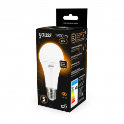 Лампа светодиодная Gauss E27 22W 3000К матовая 102502122