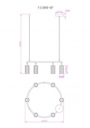 Подвесная люстра Moderli Cora V11069-6P