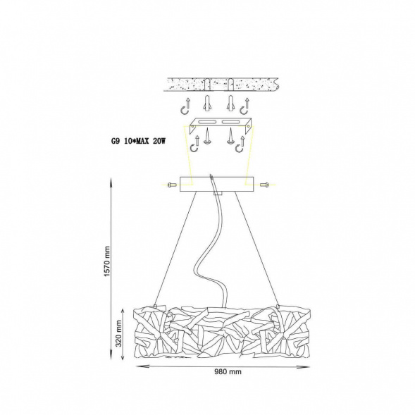 Подвесной светильник Lucia Tucci Fabian 1556.10 Argento