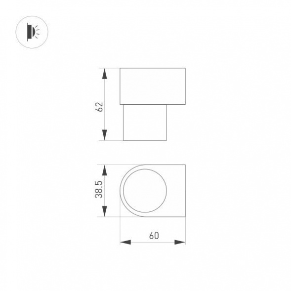 Настенный светодиодный светильник Arlight SP-Spicy-Wall-Mini-S60x39-3W Warm3000 035542
