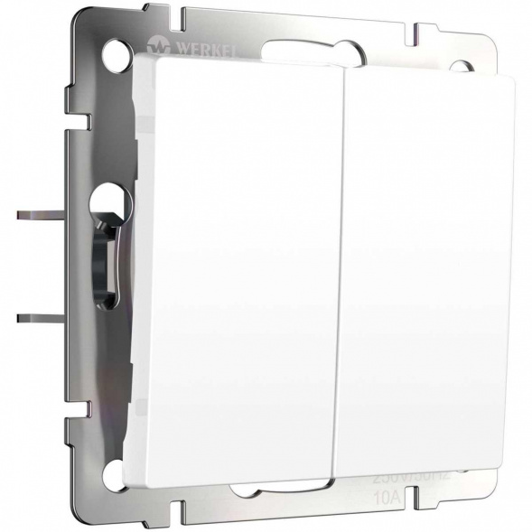 Выключатель двухклавишный с самовозвратом Werkel белый матовый W1122461 4690389192364