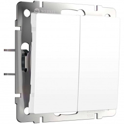 Выключатель двухклавишный с самовозвратом Werkel белый матовый W1122461 4690389192364