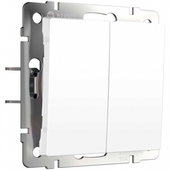 Выключатель двухклавишный с самовозвратом Werkel белый матовый W1122461 4690389192364