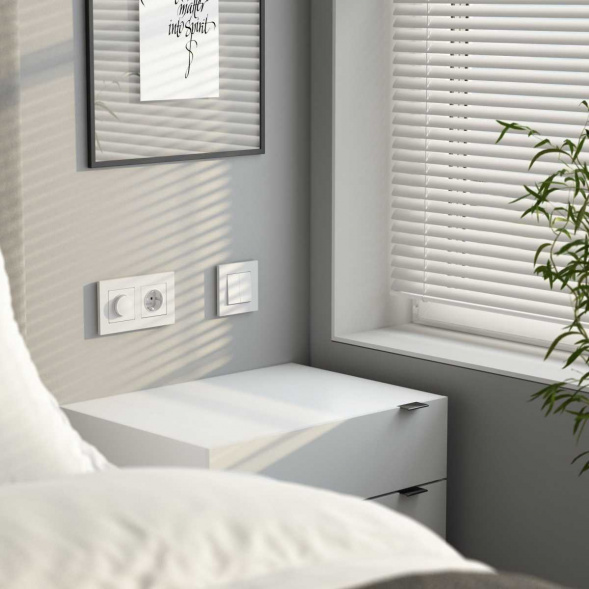 Выключатель двухклавишный с самовозвратом Werkel белый матовый W1122461 4690389192364