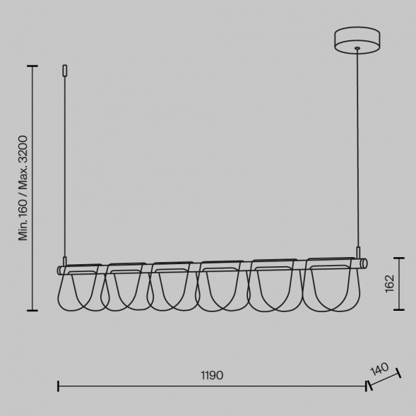 Подвесной светодиодный светильник Maytoni Fluffy MOD319PL-L30B3K