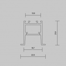 Алюминиевый профиль встраиваемый скрытого монтажа Maytoni Led Strip ALM-2222-B-2M 632013