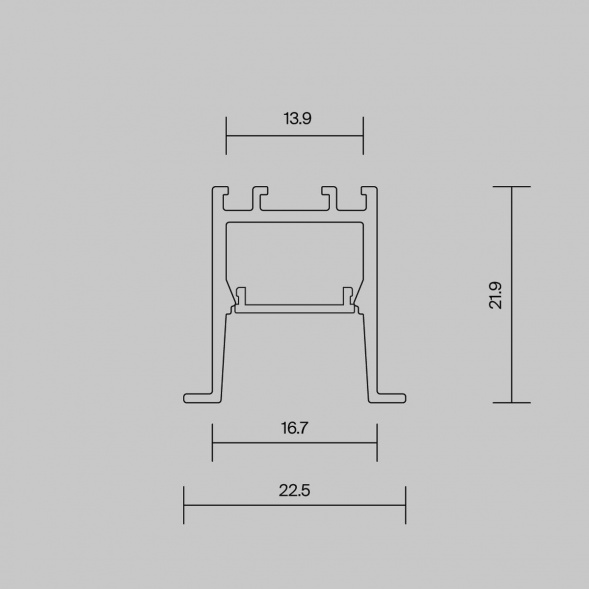 Алюминиевый профиль встраиваемый скрытого монтажа Maytoni Led Strip ALM-2222-B-2M 632013