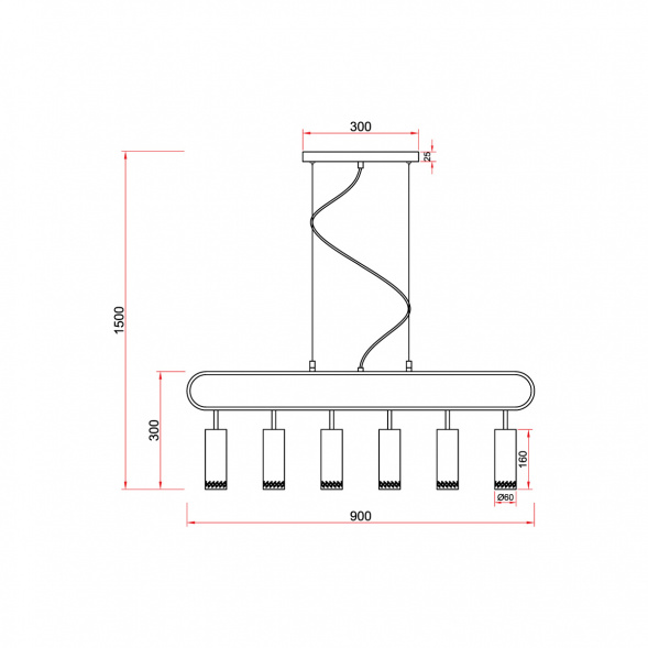 Подвесной светильник Vele Luce Brio VL5794P06