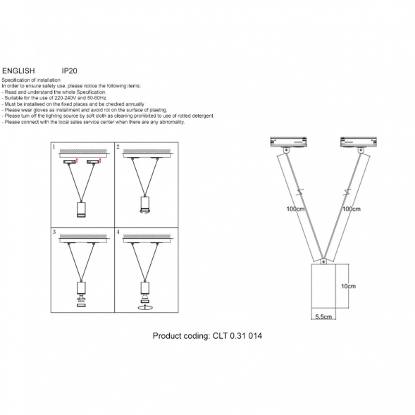 Трековый светильник Crystal Lux CLT 0.31 014 GO