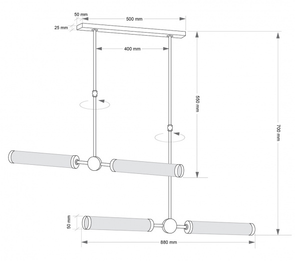 Подвесной светильник KUTEK OREZZO ORE-ZW-2X2(ZM)