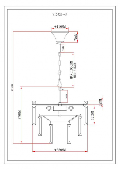 Подвесная люстра Moderli Crystal V10736-4P