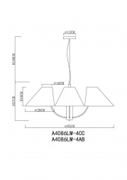 Подвесная люстра Arte Lamp Rondo A4086LM-4CC