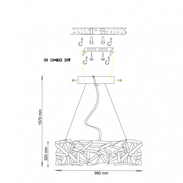 Подвесной светильник Lucia Tucci Fabian 1557.10 Oro