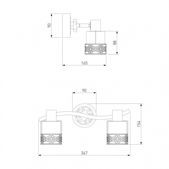 Настенный светильник Eurosvet 20025/2 белый с золотом