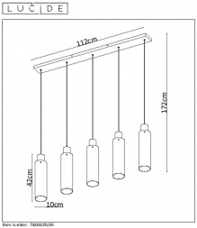 Подвесной светильник Lucide Orlando 74404/05/65