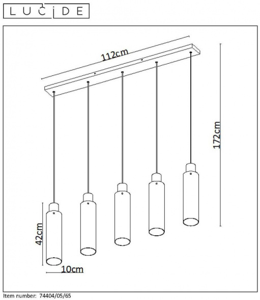 Подвесной светильник Lucide Orlando 74404/05/65