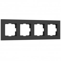 Рамка на 4 поста Werkel Slab черный матовый W0042908 4690389193477