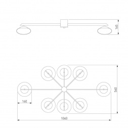Потолочная люстра Eurosvet Opaline 70220/8 черный