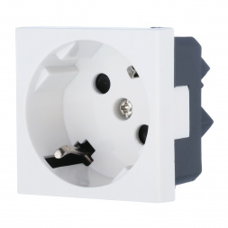 Розетка LK Studio с заземляющими контактами, с защитными шторками, 16 А, 250 В, под углом 45 градусов (белый) LK45 851204-1