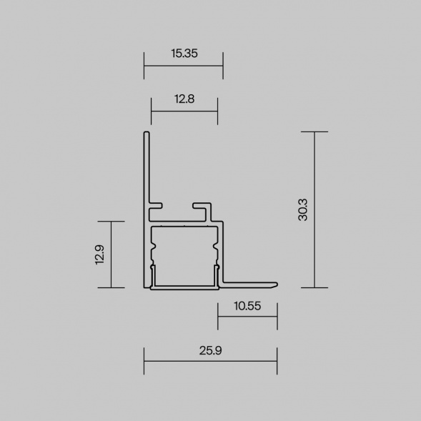 Алюминиевый профиль встраиваемый скрытого монтажа Maytoni Led Strip ALM-2630-S-2M 632014