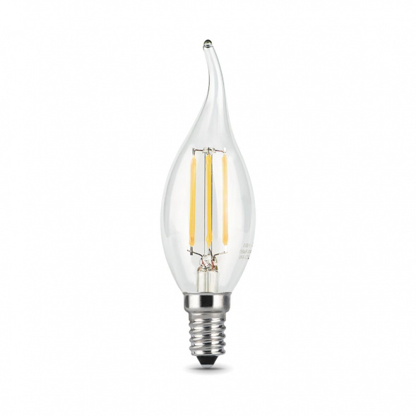 Лампа светодиодная филаментная Gauss E14 9W 4100К прозрачная 104801209