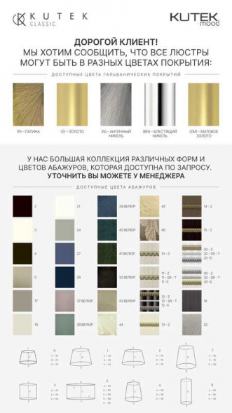 Подвесной светильник KUTEK  DECOR ABA?UR DEC-ZW-3(BN/A)