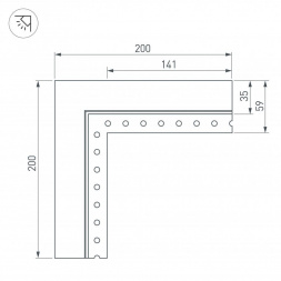 Коннектор L-образный внутренний Arlight SL-Linia32-Fantom-Edge 030100