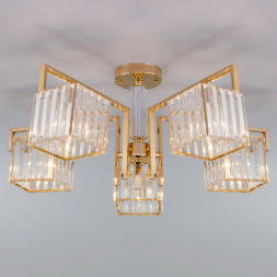 Потолочная люстра Eurosvet April 10126/5 золото/прозрачный хрусталь Strotskis Smart