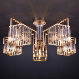 Потолочная люстра Eurosvet April 10126/5 золото/прозрачный хрусталь Strotskis Smart