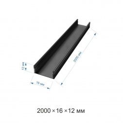 Профиль накладной черный 2м. Apeyron 08-10-01Ч