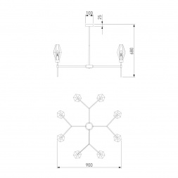 Потолочная люстра Eurosvet Prism 60143/8 хром