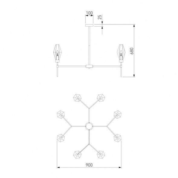 Потолочная люстра Eurosvet Prism 60143/8 хром