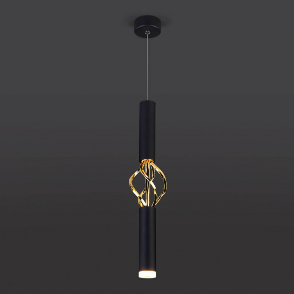 Подвесной светодиодный светильник Eurosvet Lance 50191/1 LED черный/золото