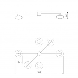 Потолочная люстра Eurosvet Opaline 70220/6 черный