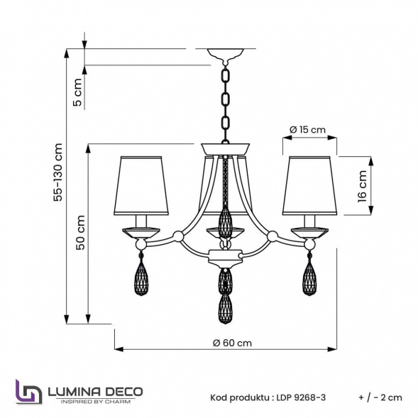 Подвесная люстра Lumina Deco Dominni LDP 9268-3 GD