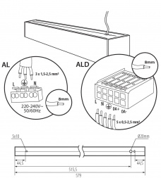 Линейный светодиодный светильник Kanlux AL-MHAS-NW-MAT-W-NT 36453