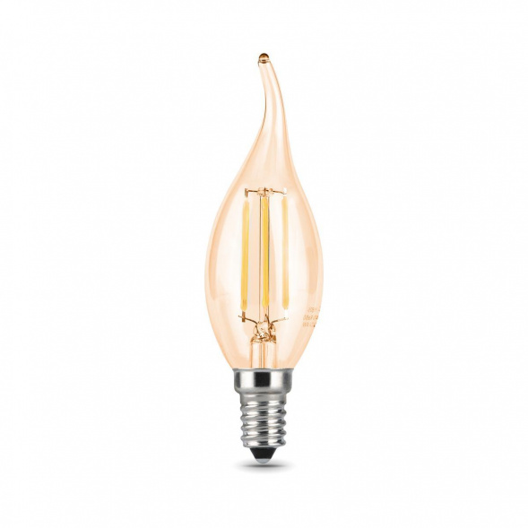 Лампа светодиодная филаментная Gauss E14 5W 4100K золотая 104801805