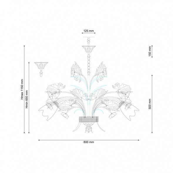 Подвесная люстра Lucia Tucci Fiori Di Rose 1760.8