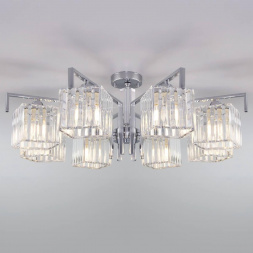 Потолочная люстра Eurosvet April 10126/8 хром/прозрачный хрусталь Strotskis Smart