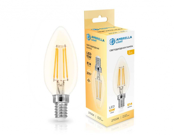 Лампа светодиодная Свеча C35 15W 2700K Ambrella light Bulding 351513